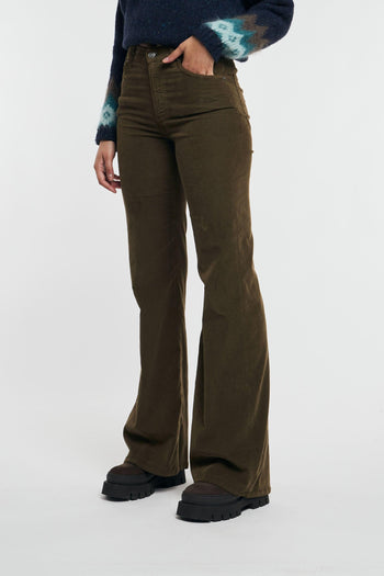 Pantalone Velluto Amber Verde Donna - 3