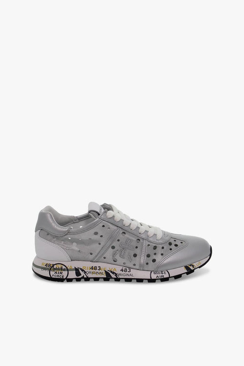 Sneakers LUCY D in nylon e laminato argento e bianco - 1