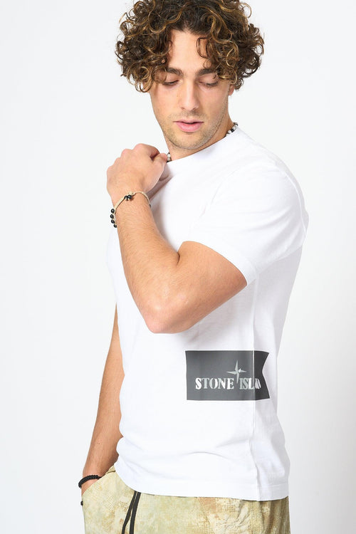 T-shirt Stampa Laterale Bianco Uomo