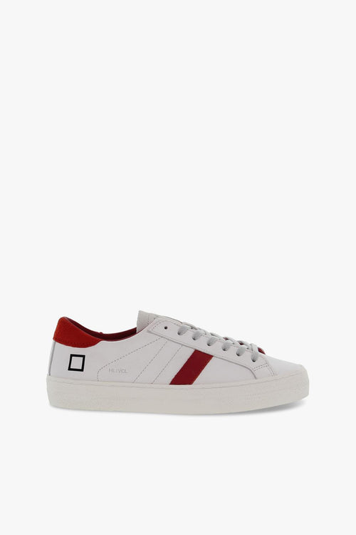 Sneakers HILL LOW VINTAGE COLORED WHITE-RED in pelle e camoscio bianco e rosso