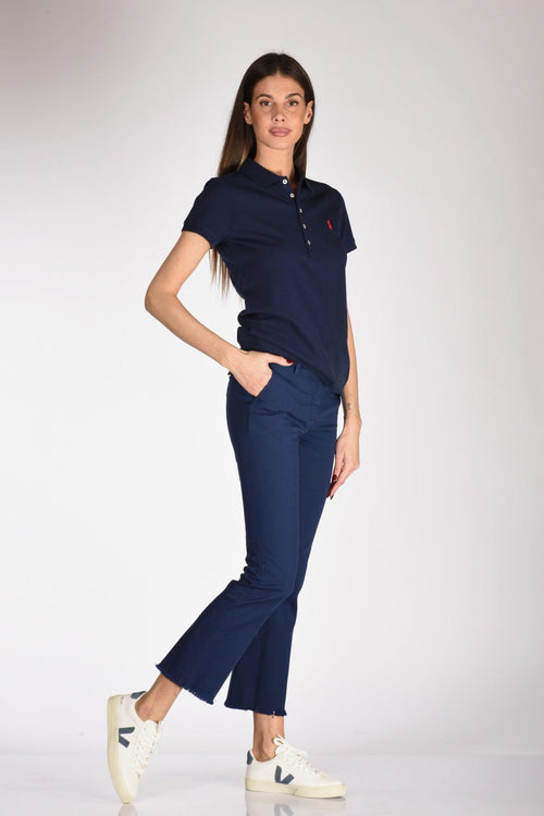 Pantalone Sfrangia Blu Donna - 2