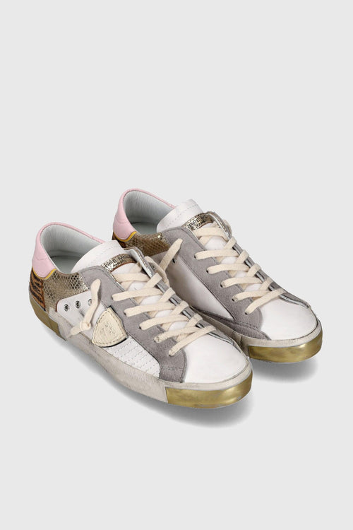 Sneaker PRSX Mixage in Pelle Bianco/Oro - 2