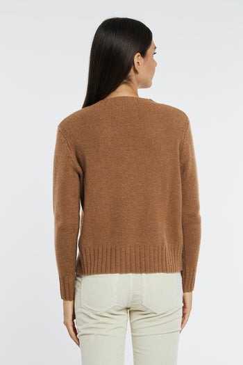 V Neck Sweater Marrone Donna - 8