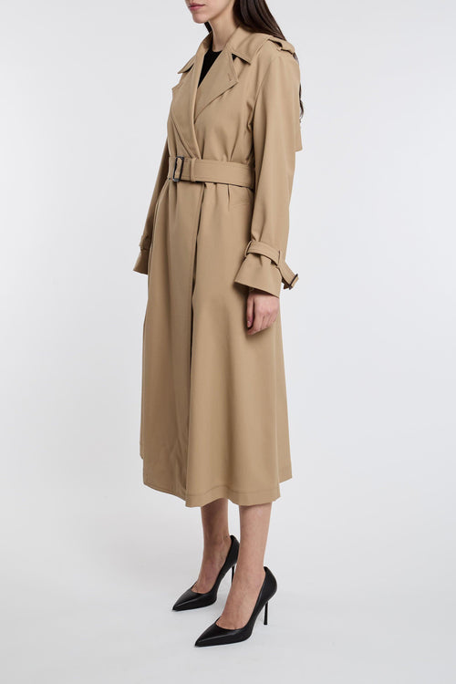 Max Mara Trench in 59%WO 39%PL 2%EA Beige - 2