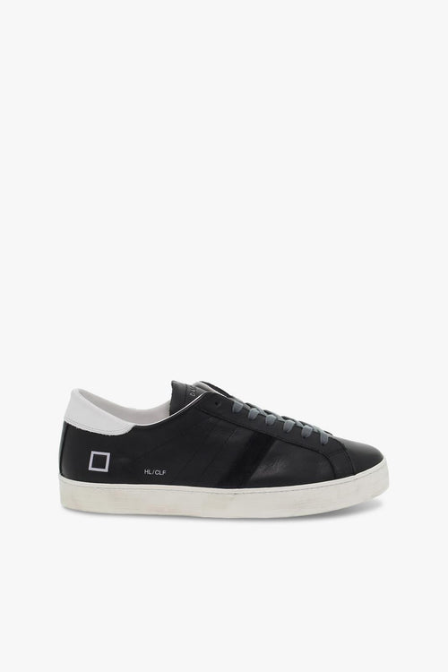 Sneakers HILL LOW CALF BLACK in pelle e camoscio nero e bianco - 1