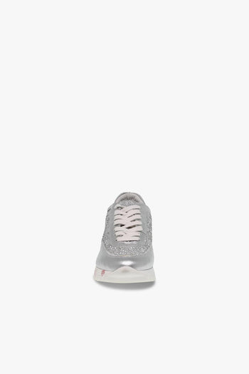 Sneakers TENNIS in laminato e crystal argento - 4