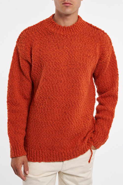 Maglia girocollo in lana arancio - 1