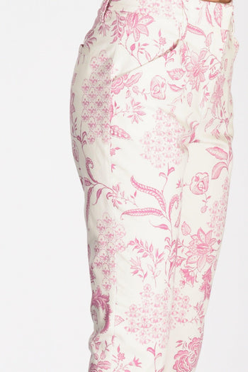 Pantalone Stampato Bianco/rosa Donna - 5