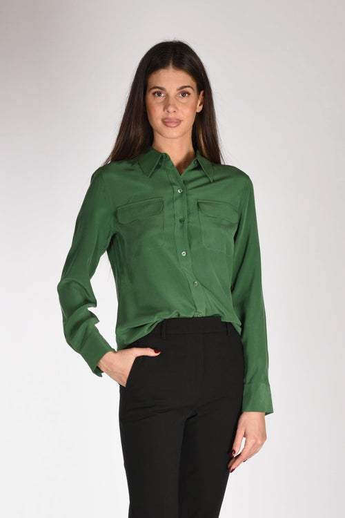 Camicia Tasche Verde Scuro Donna - 1