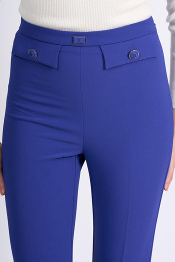 Pantalone Dritto Blu Indaco Donna - 5