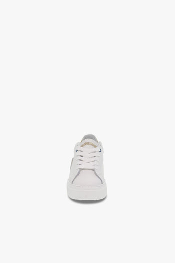 Sneakers in pelle e glitter bianco e platino - 4