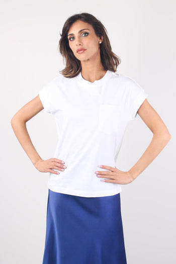 T-shirt Over Cotone Bianco - 4