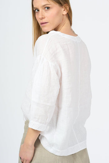 Camicia Lino Bianco Donna - 4