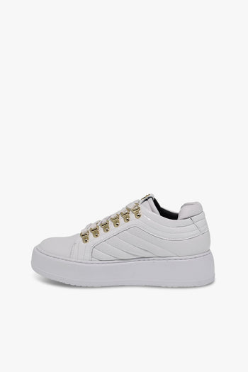 Sneakers in nappa e vernice bianco - 3
