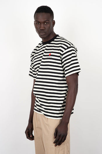T-Shirt Basic Stripe Cotone Bianco/Nero - 3