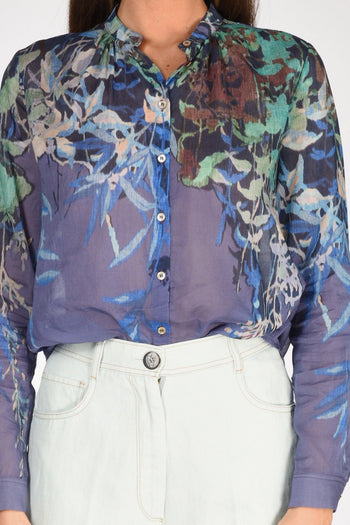 Camicia Voile Blu/multicolor Donna - 3