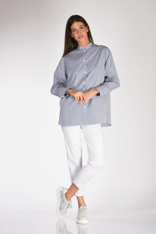 Camicia Aurora Blu/bianco Donna