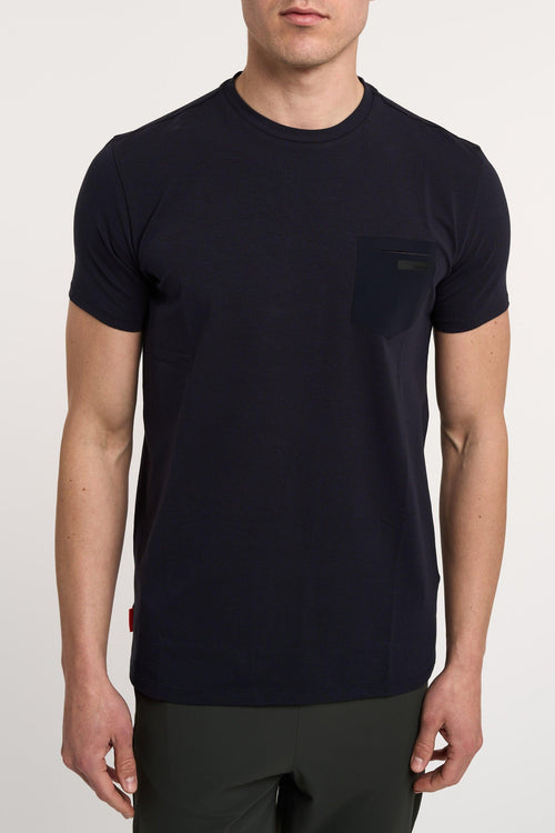 T-Shirt 95% Cotone 5% Elastan Blu - 1