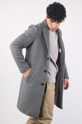 Cappotto Monopetto Lungo Medium Grey - 6
