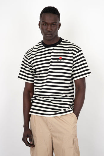 T-Shirt Basic Stripe Cotone Bianco/Nero - 5