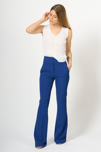 Pantalone Zampa Blu Donna - 4
