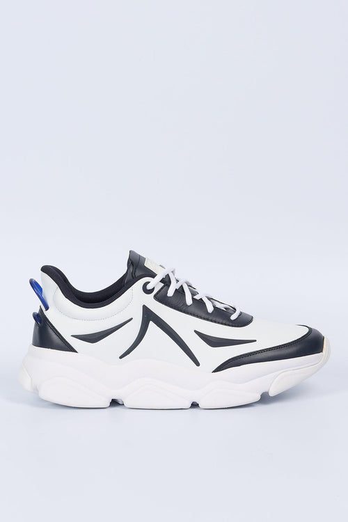 Sneaker Pelle Bianco/Blu Uomo - 1
