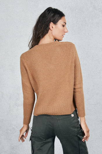 V Neck Sweater Marrone Donna - 4