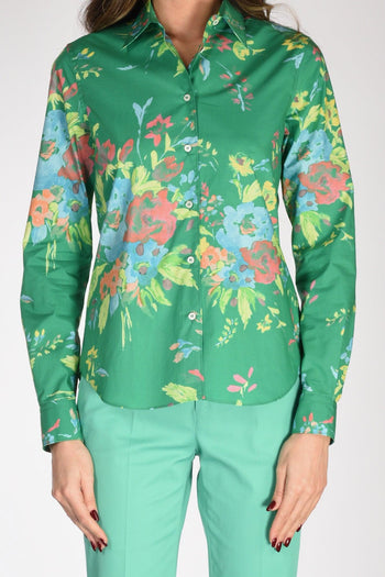 Camicia Colletto Verde/multicolor Donna - 3