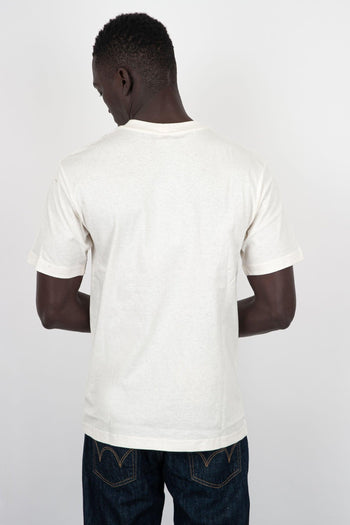 T-Shirt Embroidered Pocket Cotone Bianco Off - 4