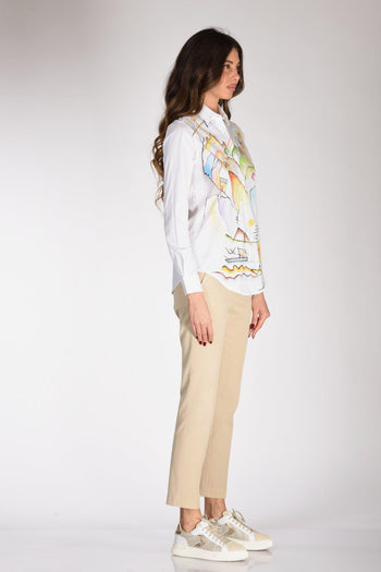 Camicia Dipinta Bianco/multicolor Donna - 4