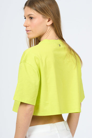 T-shirt Crop Lime Donna - 4