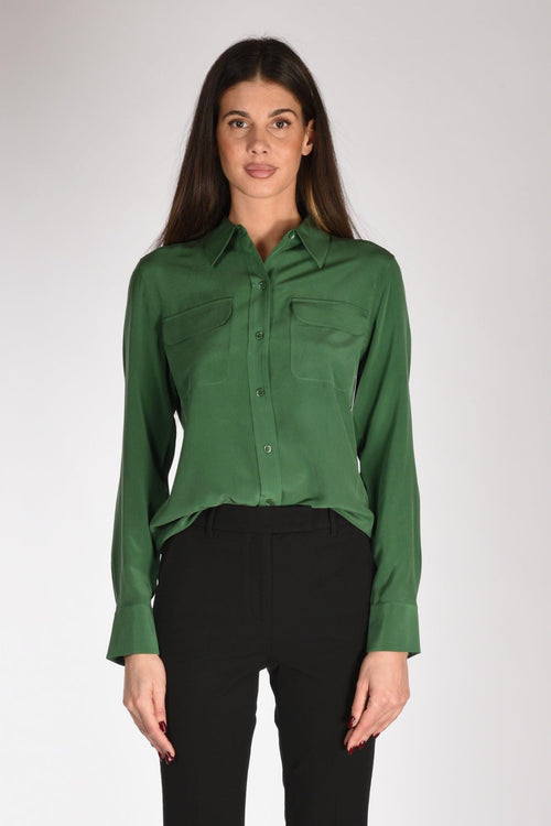 Camicia Tasche Verde Scuro Donna - 2