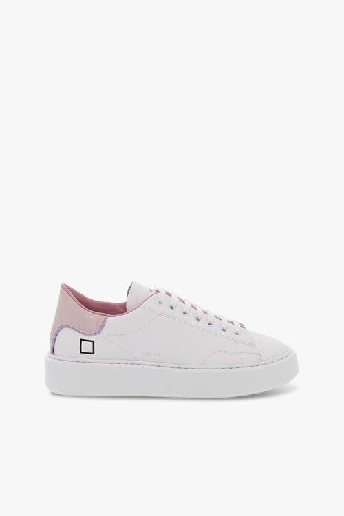 Sneakers SFERA PATENT WHITE-PINK in pelle e vernice bianco e rosa