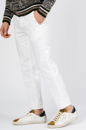 Pantalone Crop Fustagno Bianco Uomo - 4
