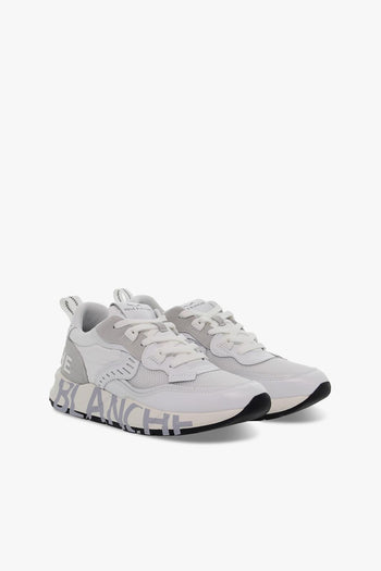 Sneakers CLUB01 0N01 in pelle e nylon bianco e grigio chiaro - 5
