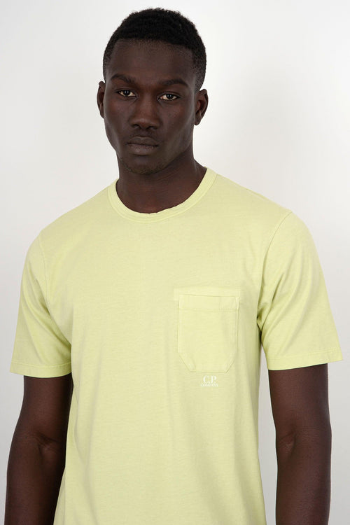T-Shirt 24/1 Jersey Resist Dye Pocket Verde Chiaro - 1