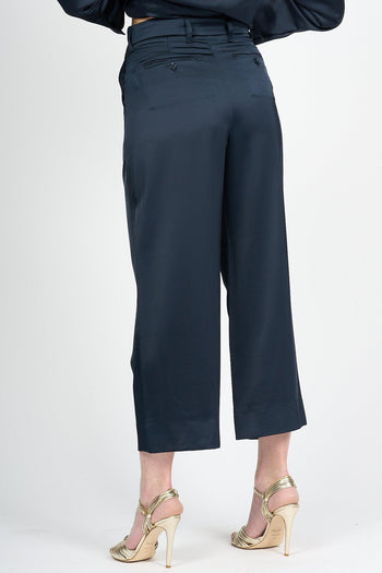 Pantalone MONZA in Raso Blu Donna - 4