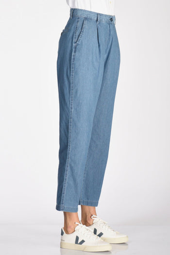 Pantalone Pinces Blu Jeans Donna - 5