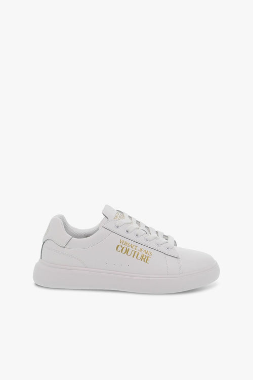 Sneakers JEANS COUTURE LOGO LIGHT in pelle bianco