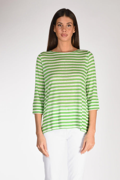 Tshirt Righe Verde/bianco Donna - 2