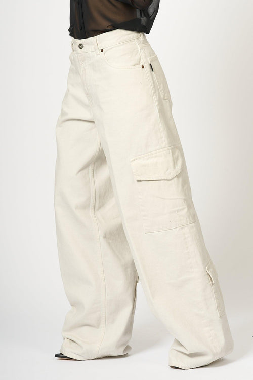 Jeans Cargo Bianco Donna - 1