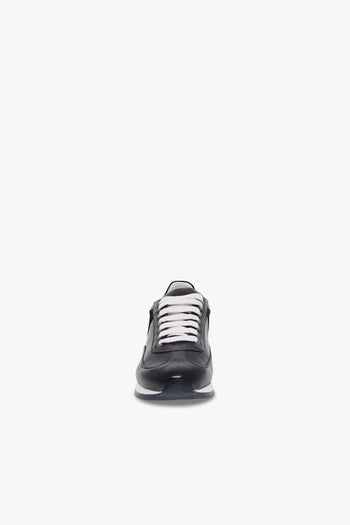Sneakers in pelle blu e grigio - 4