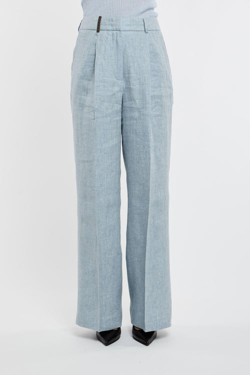 Pantalone 100% LI Azzurro - 1