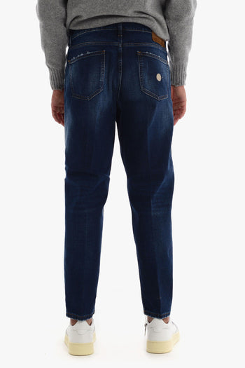 Jeans Blu Uomo Sbaffature - 4