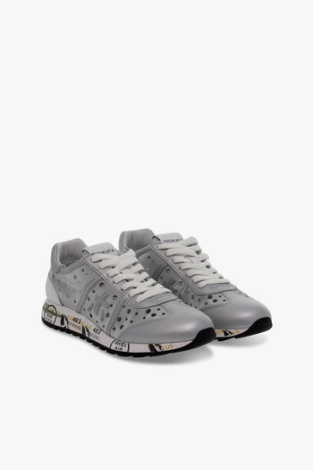 Sneakers LUCY D in nylon e laminato argento e bianco - 5