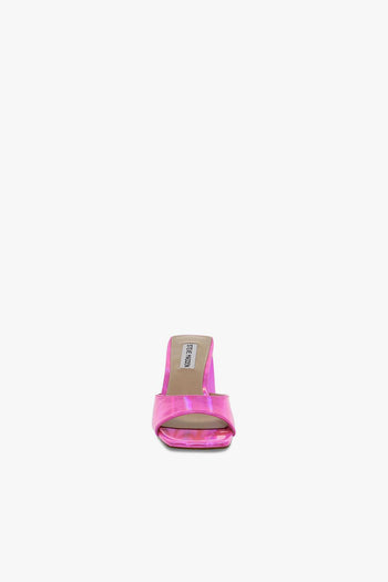Sandalo con tacco MARCIE PINK in laminato fucsia fluo - 4