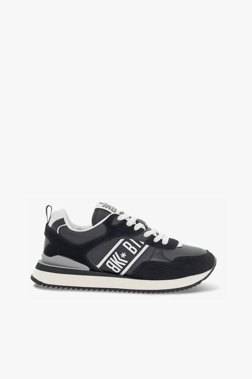 Sneakers in ecopelle e camoscio nero e bianco