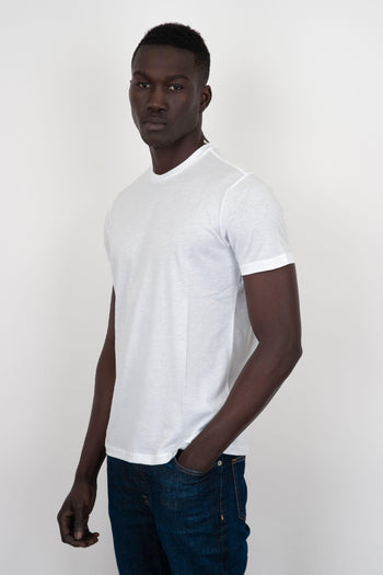 T-Shirt Girocollo Cotone/Lyocell Bianco - 3