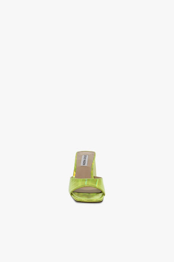 Sandalo con tacco MARCIE CITRON in laminato giallo fluo e lime - 4