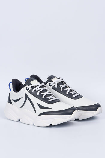 Sneaker Pelle Bianco/Blu Uomo - 3